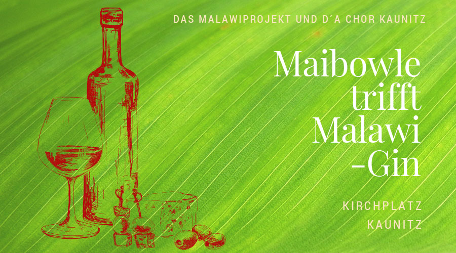 Plakat Maibowle trifft Malawi-Gin