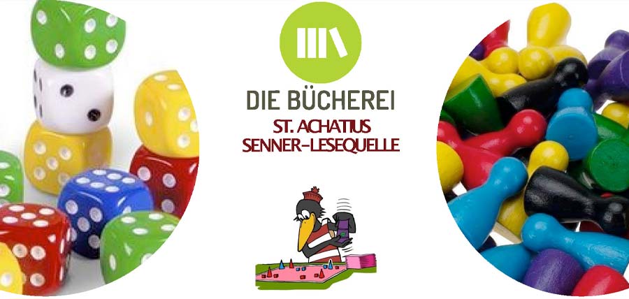 Spielematerial wie Würfel und Spielfiguren