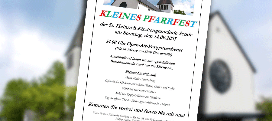 Ansicht Flyer zum Kleinen Pfarrfest