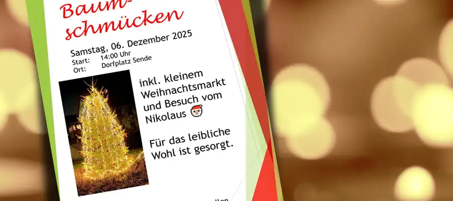 flyer Sender Baumschmücken