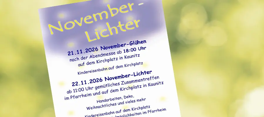 Flyer mit Licht im Hintergrund