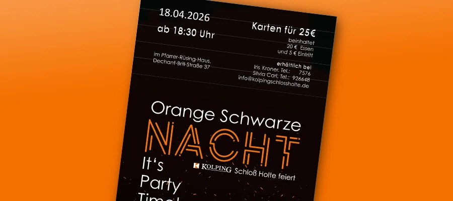 Flyer zur Orange Schwarzen Nacht