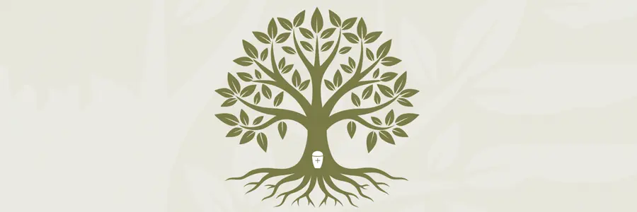 Logosignet Urnenwald Baum mit Urne