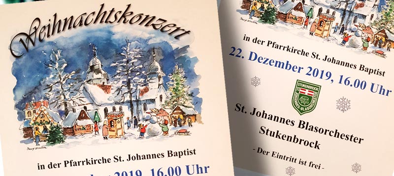 Plakat Weihnachtskonzert Blasorchester St. Johannes