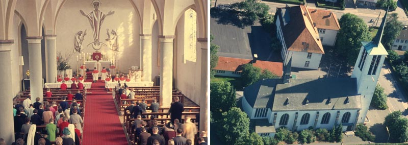 St. Ursula bei der Messe und vom oben