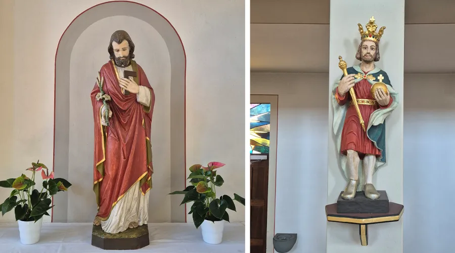 Blick auf Seitenaltar Skulpturen Hl. Heinrich und Hl. Joseph