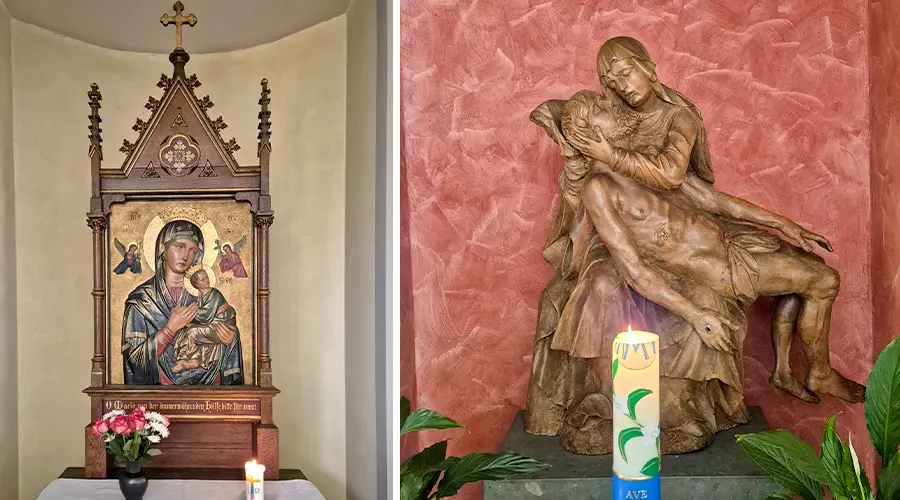 Blick auf das Bildnis Maria Immerwährender Hilfe und die Pietà