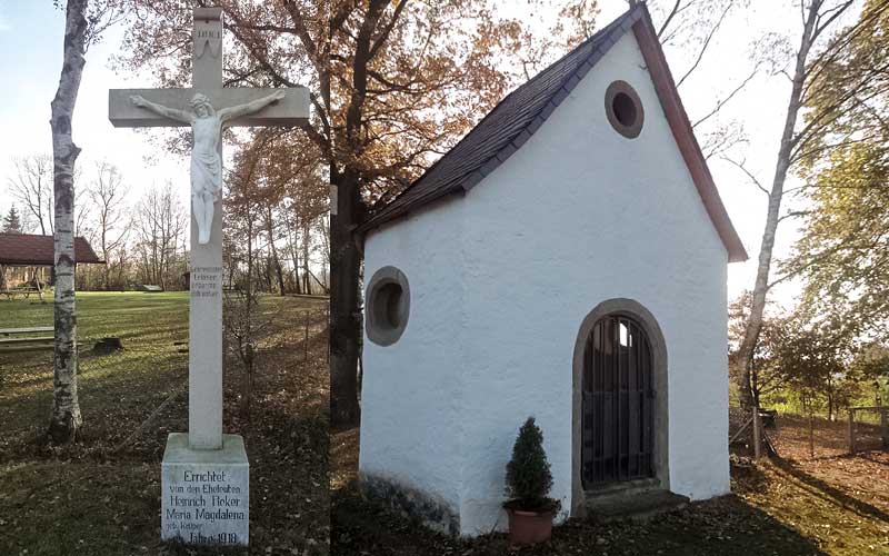 Seppeler Kapelle und Kreuz mit Inschrift